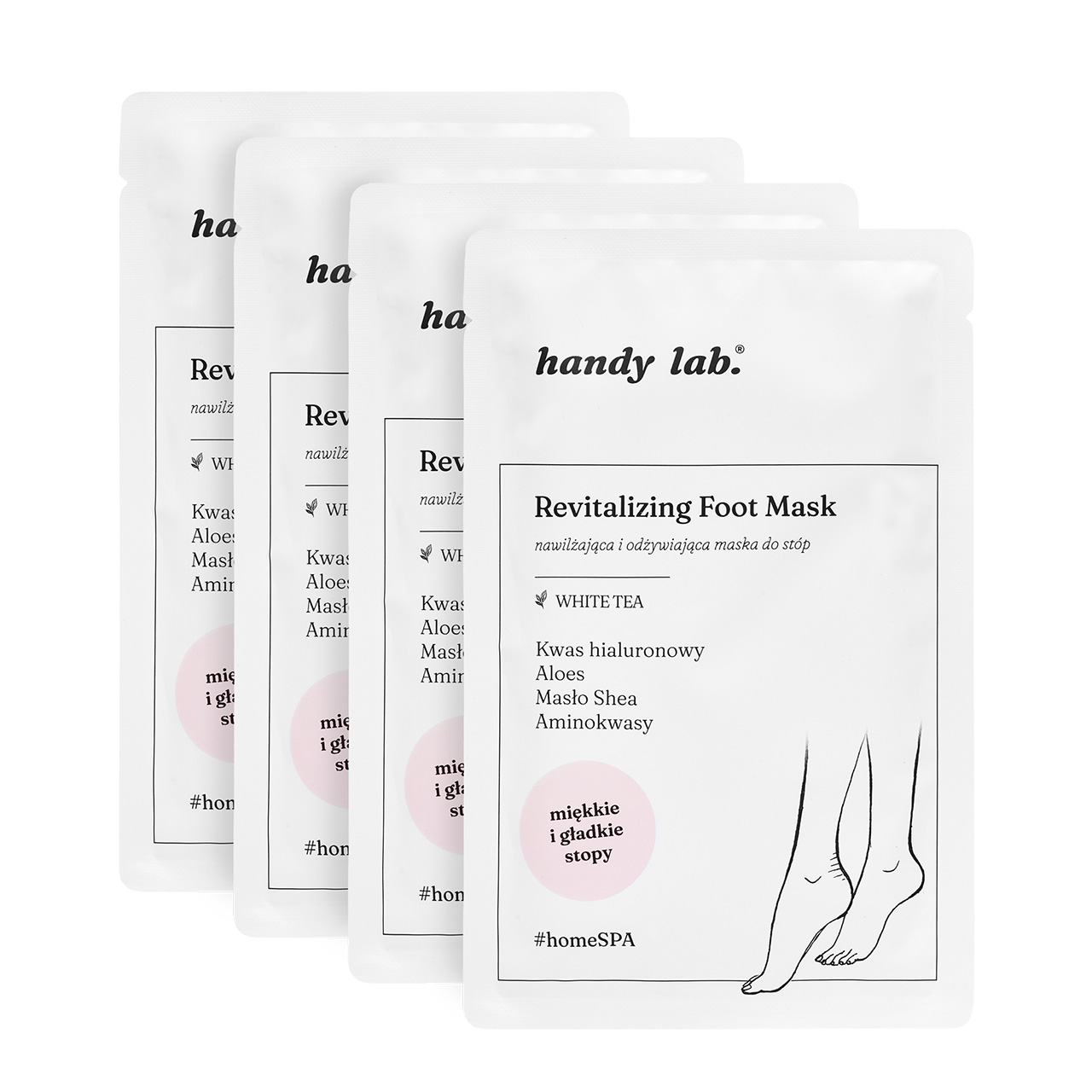 Maska do stóp w skarpetkach handy lab. – nawilżająca (zestaw 4 szt.)